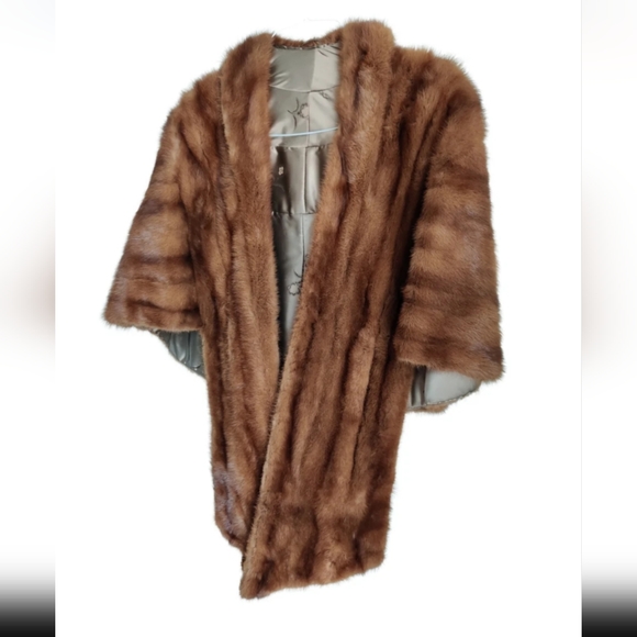 Vintage Hazelnut Mink Fur Stole Cape - Picture 4 of 16